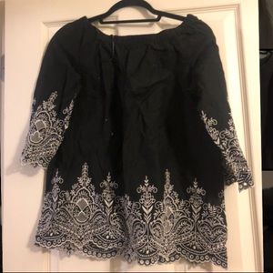 Black off the shoulder blouse